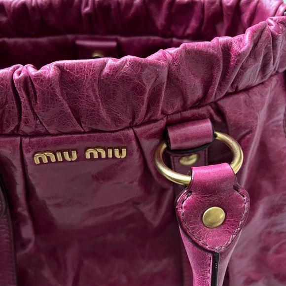 Vintage Miu Miu Vitello Shine Top Handle Satchel - Picture 9 of 9